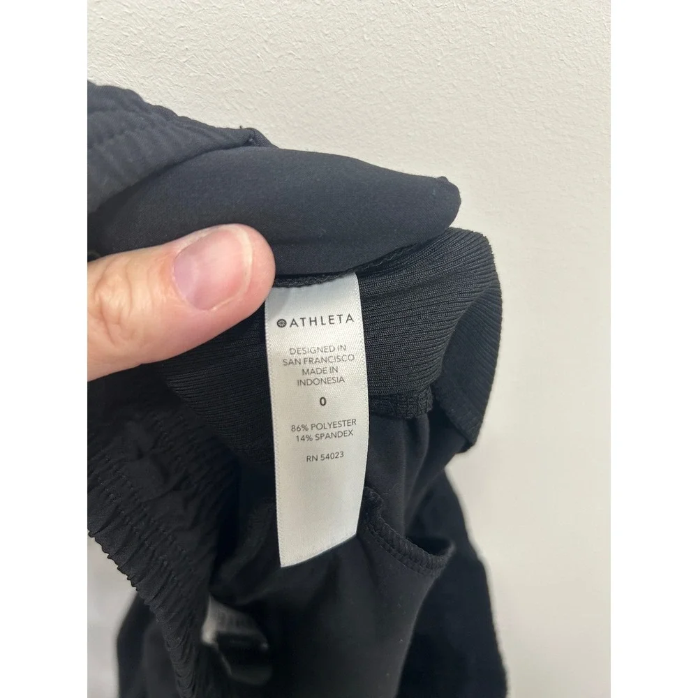 Athleta Brooklyn Jogger Womens 0 Black Tapered Elastic Waist Casual Pants